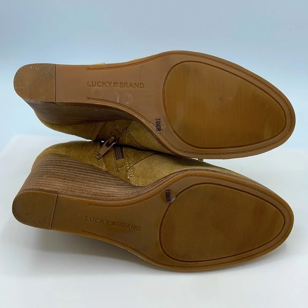 Lucky Brand Shylow Suede Wedge Ankle Booties